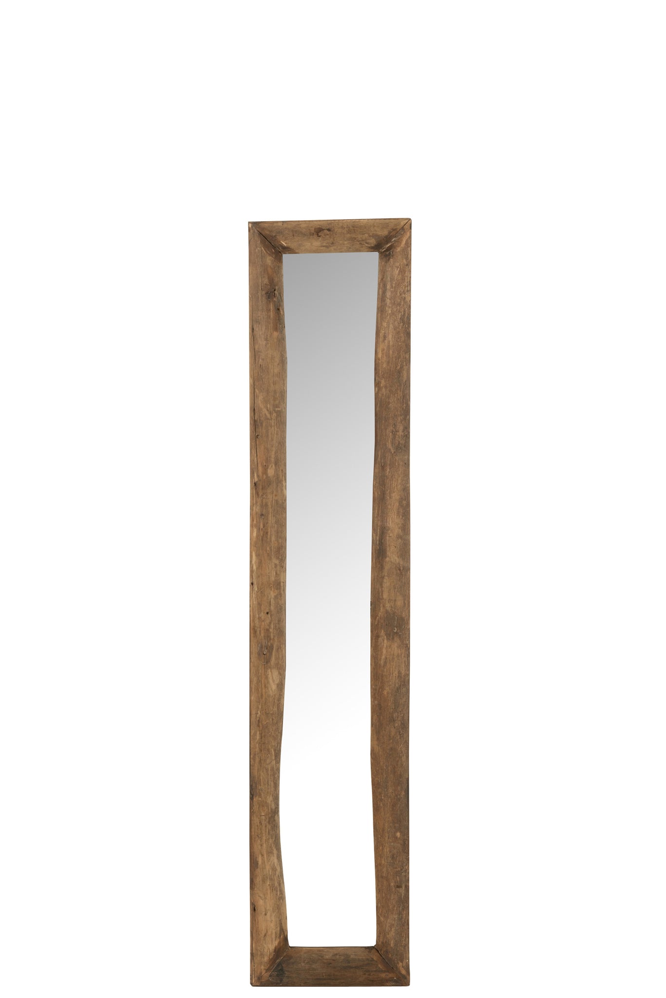 Wall Mirror Rectangle Wood Brown Small