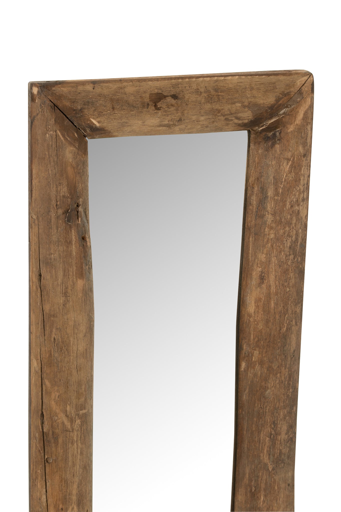 Wall Mirror Rectangle Wood Brown Small