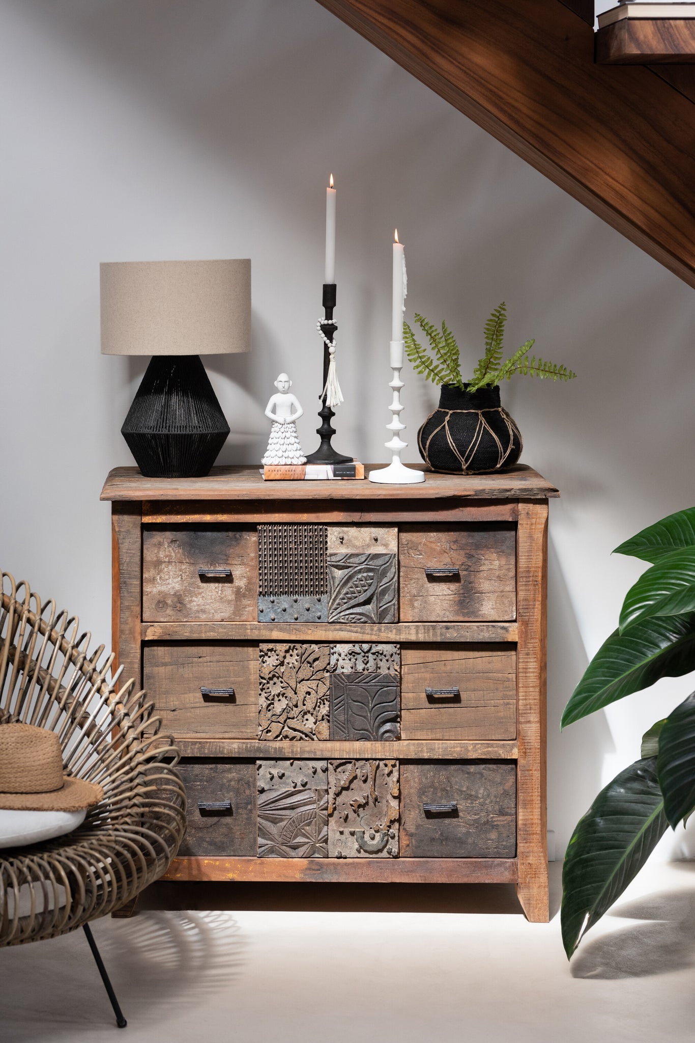 Vintage brown wooden cabinet