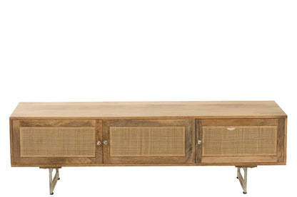 Tv Stand Weaving Wood Natural