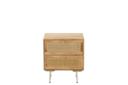 Bedside Table Weaving Wood Natural