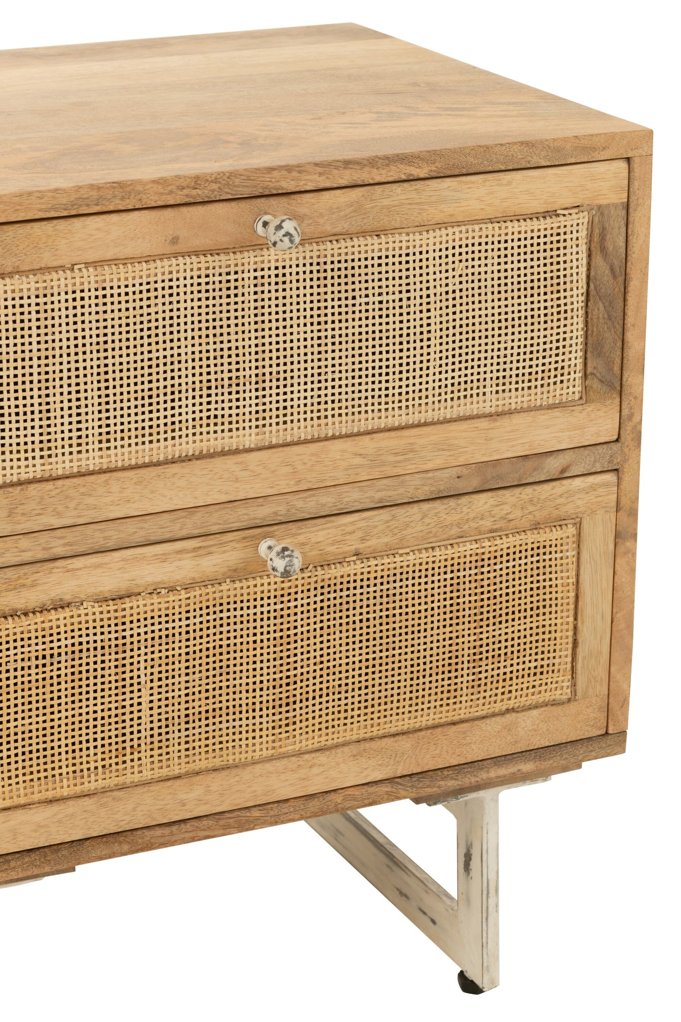 Bedside Table Weaving Wood Natural