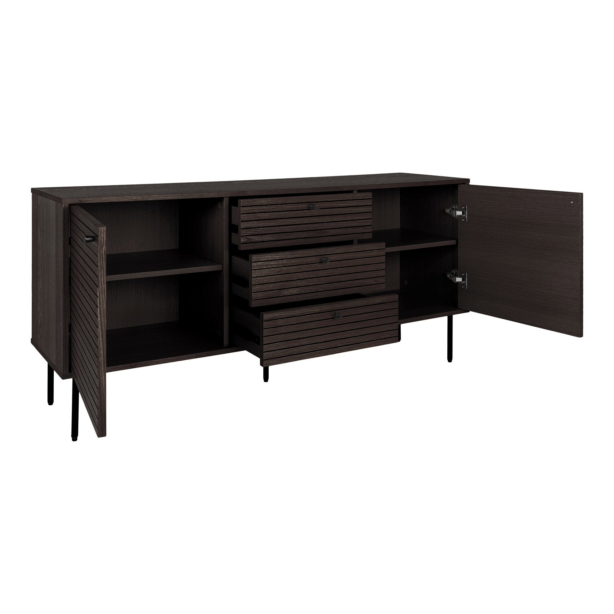 Kyoto dressoir van eiken fineer in smoked uitvoering