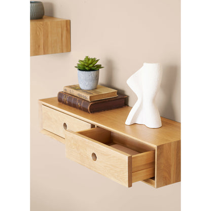 Wandkast Luzern – gelakt eikenhout, 80x25x15 cm