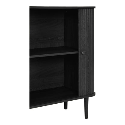 Nikko Sideboard - Sideboard, 2 Türen, schwarz 80x40x87 cm