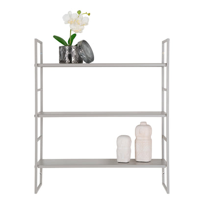 Wandrek Beja – staal, grijs, 3 niveaus, 48x17x55 cm
