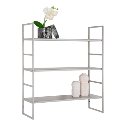 Wandrek Beja – staal, grijs, 3 niveaus, 48x17x55 cm