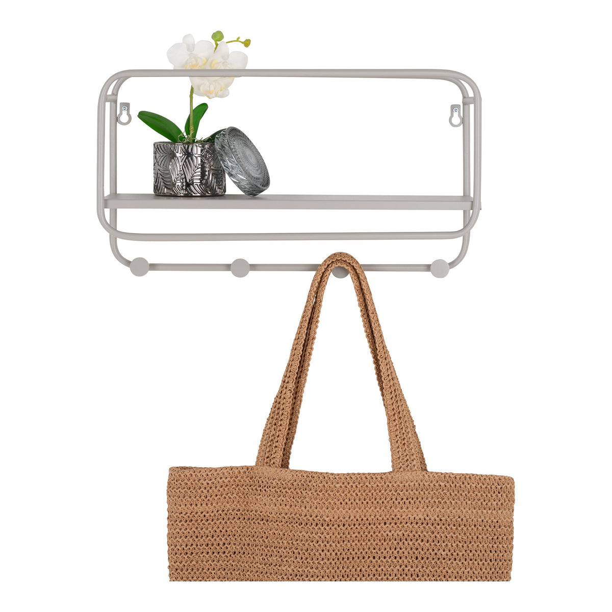 Hoedenplank Feira – staal, grijs, 45x15x25 cm