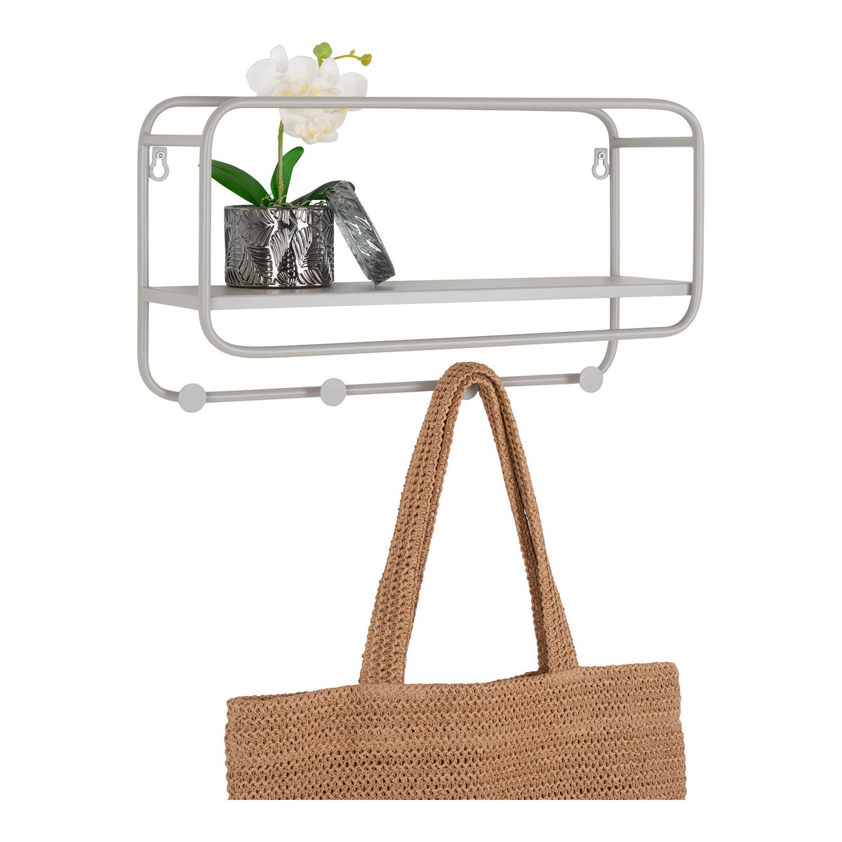 Hoedenplank Feira – staal, grijs, 45x15x25 cm