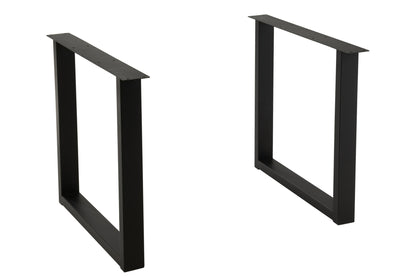 Tafelonderstel Rechthoekig – staal, zwart, 74x8x72 cm