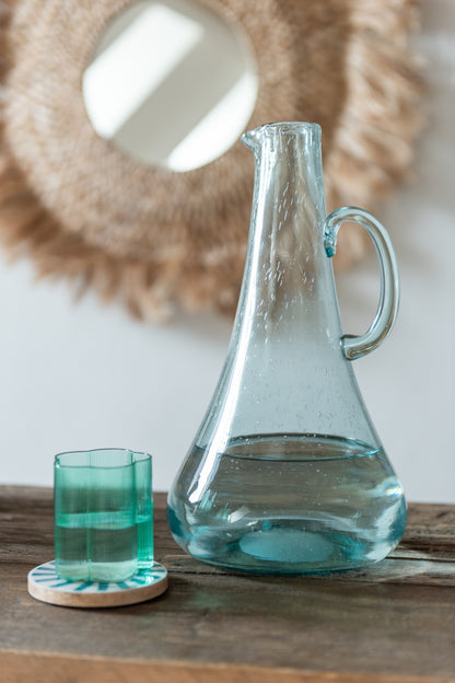Karaffe Glas Hellblau