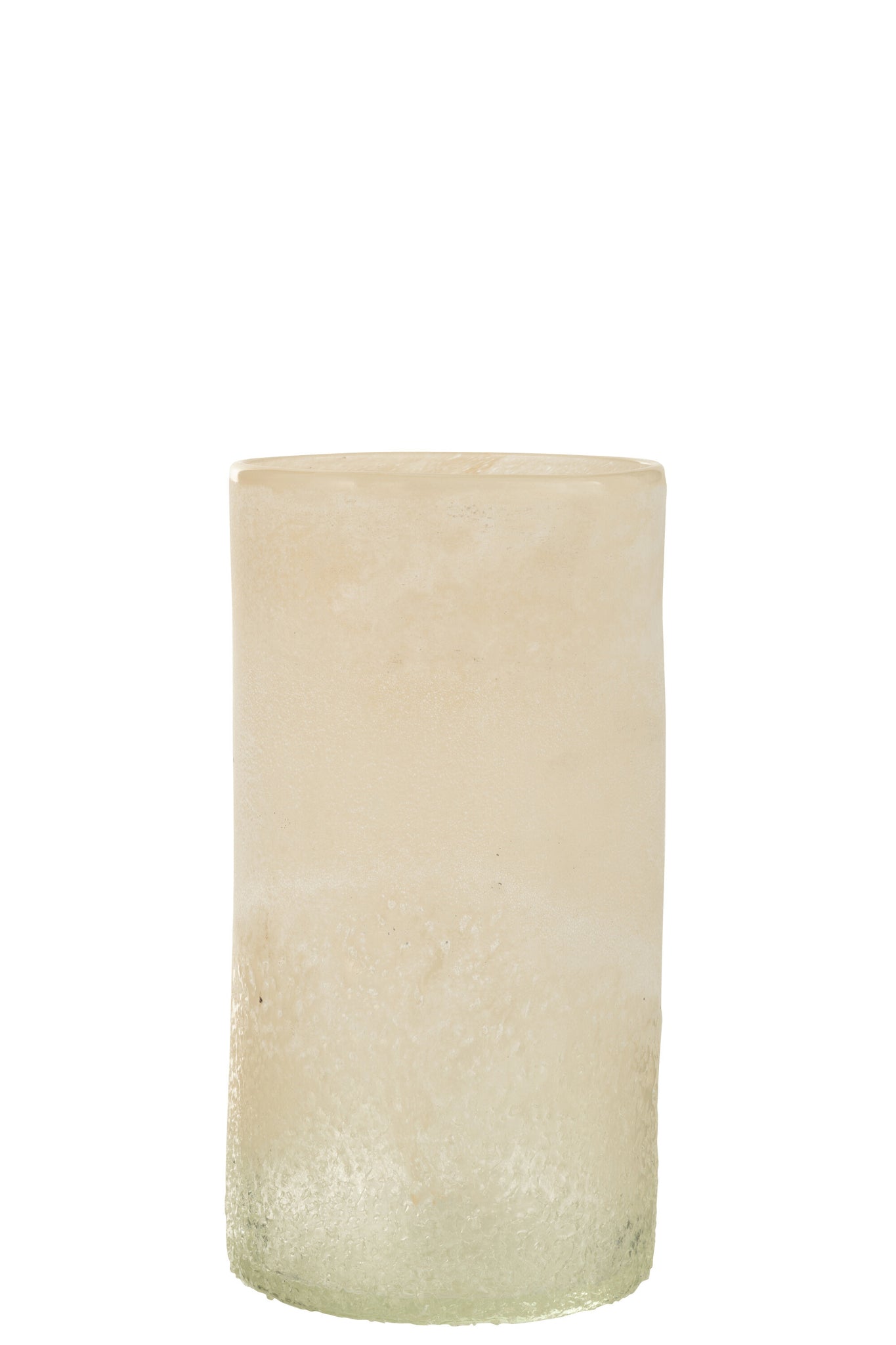 Vase Cylinder Glass Beige Medium