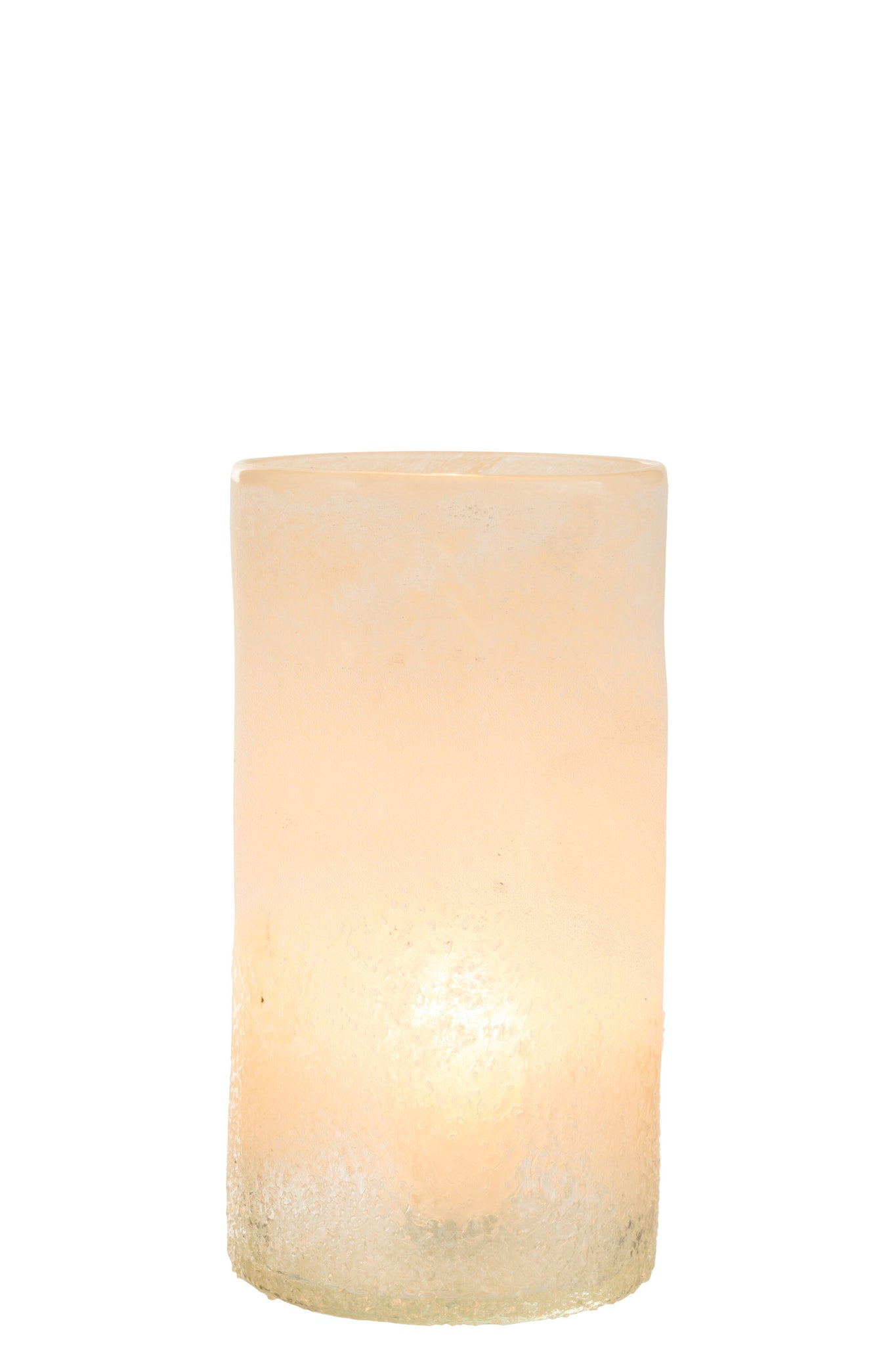 Vase Cylinder Glass Beige Medium