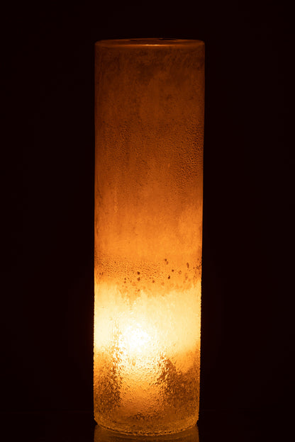 Vase Cylinder Glass Beige Large