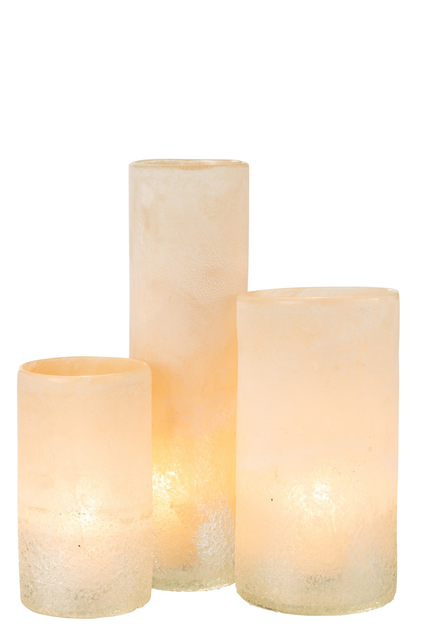 Vase Cylinder Glass Beige Large