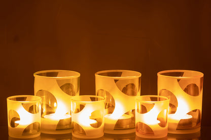 Hurricane Rounds Glass Mix Pastel Medium Assortment Of 3