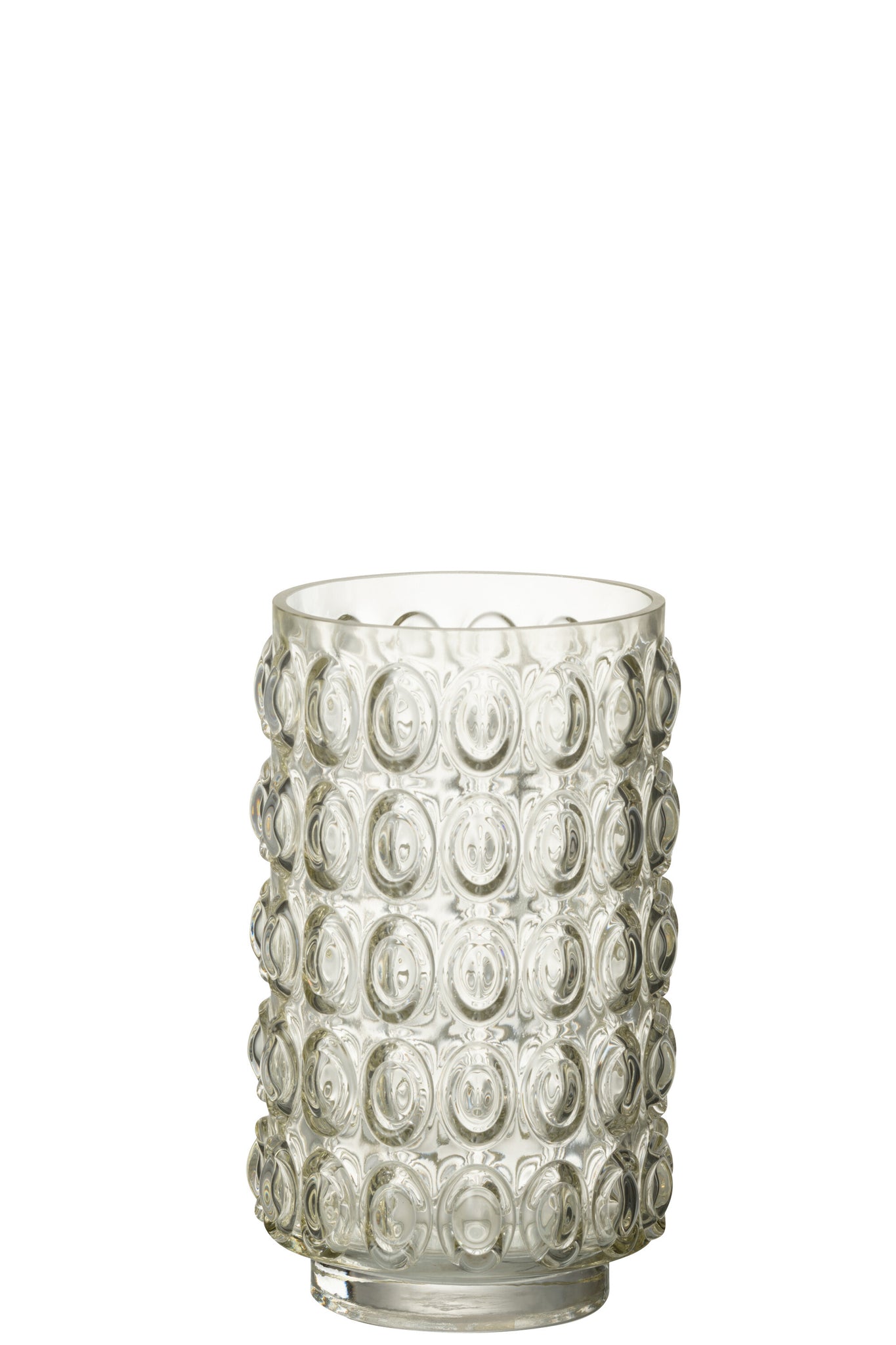 Vase Bubbles Glass Light Yellow Small