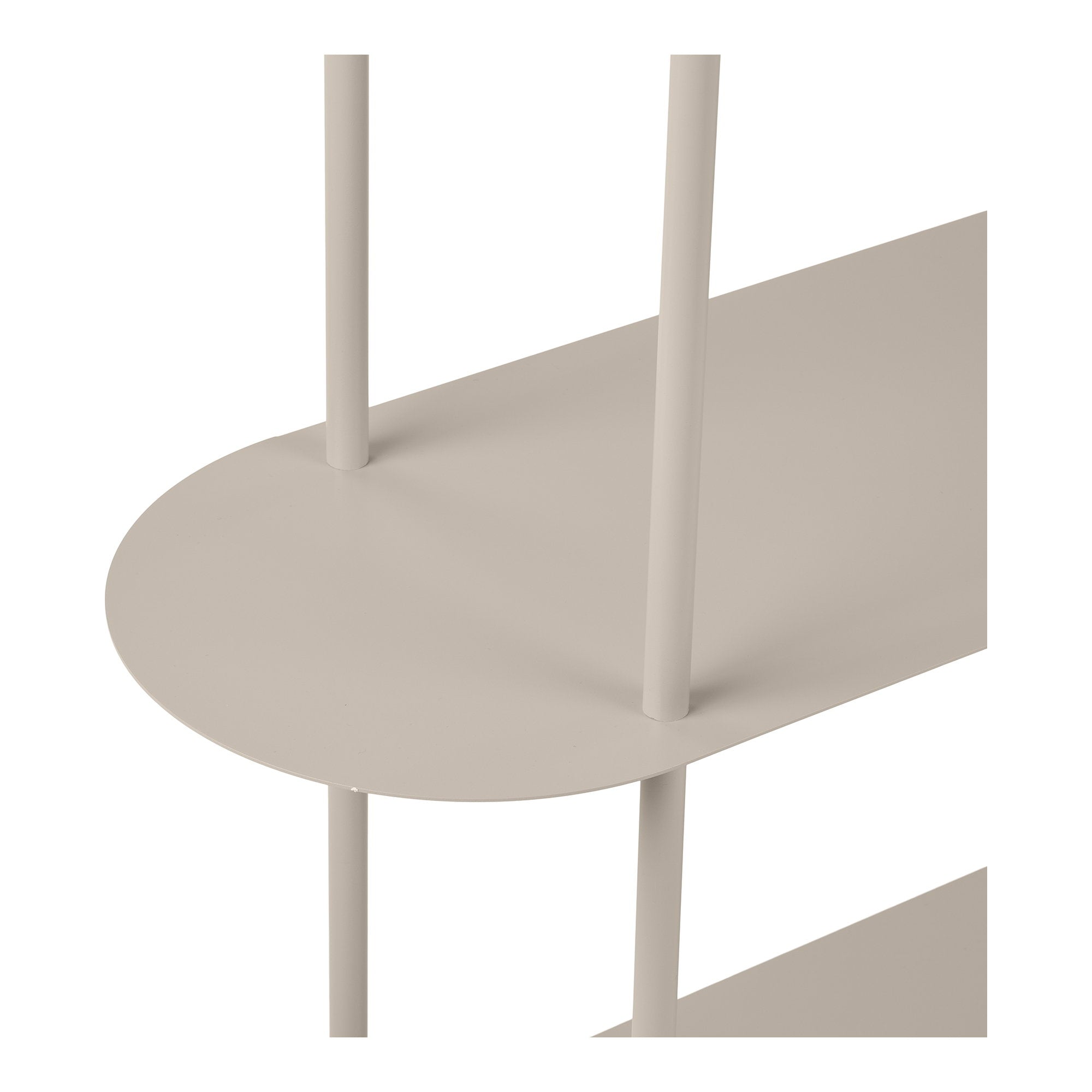 Rieti Shelving Unit - Shelving unit, 5 shelves, asymmetrical, metal, sand 31x118x139 cm