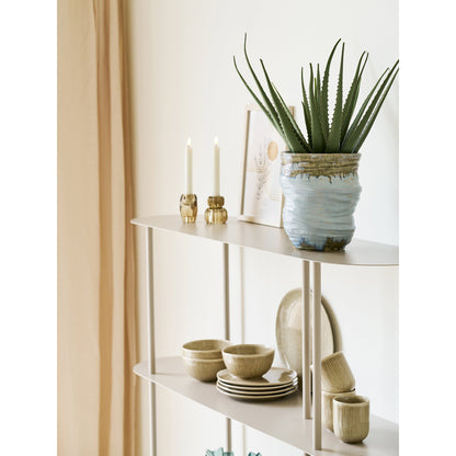 Rieti Shelving Unit - Shelving unit, 5 shelves, asymmetrical, metal, sand 31x118x139 cm