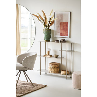 Rieti Shelving Unit - Shelving unit, 4 shelves, metal, sand 31x118x97 cm