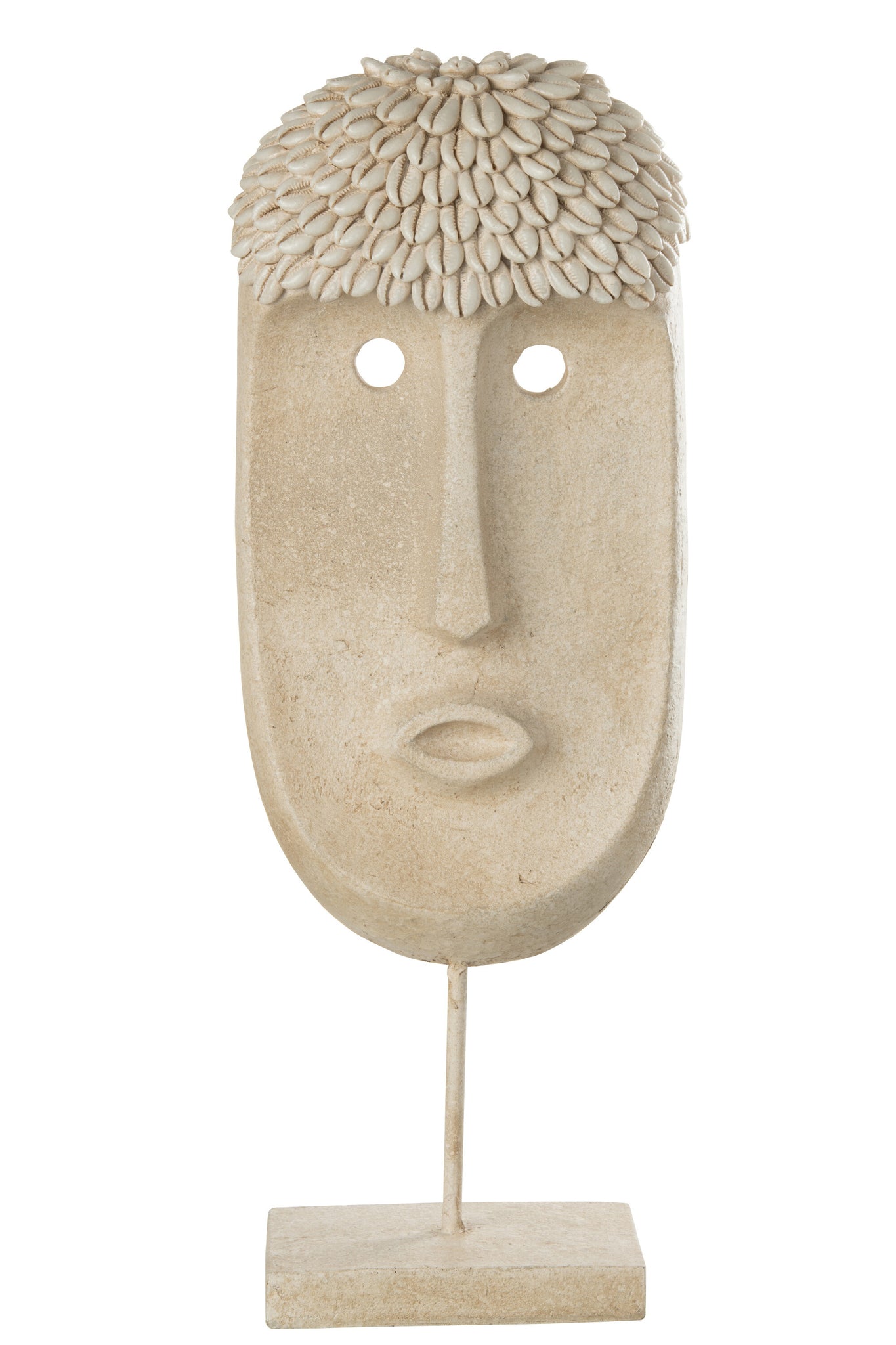 Face Stand Ethnic Stone/Resin Beige Large