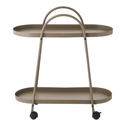 Empoli Bar Trolley - Bar trolley, 2 shelves, steel, brown 27,5x60x64 cm