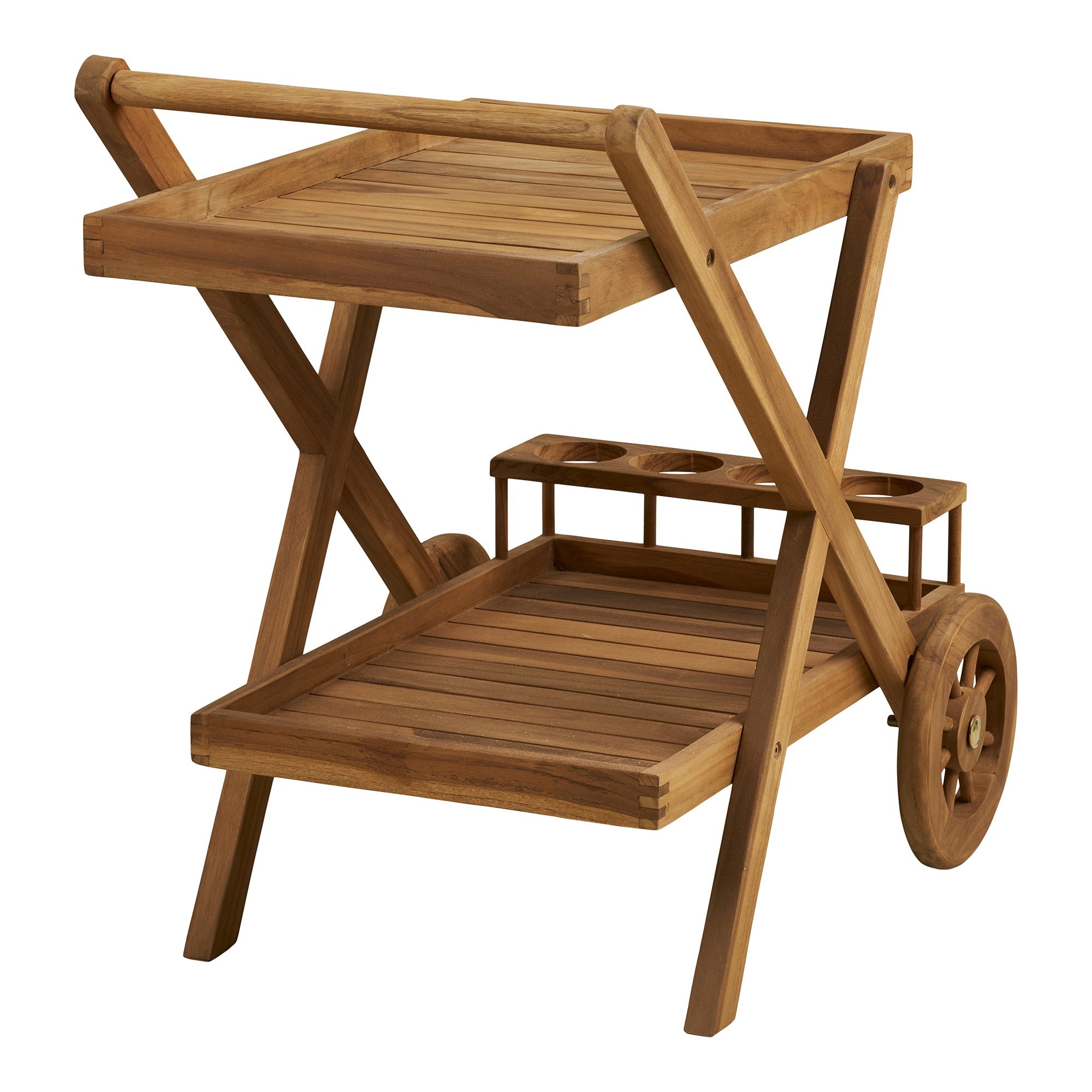 Pasaku Tea Trolley - Tea Trolley, teak, natural, 86x50x81 cm