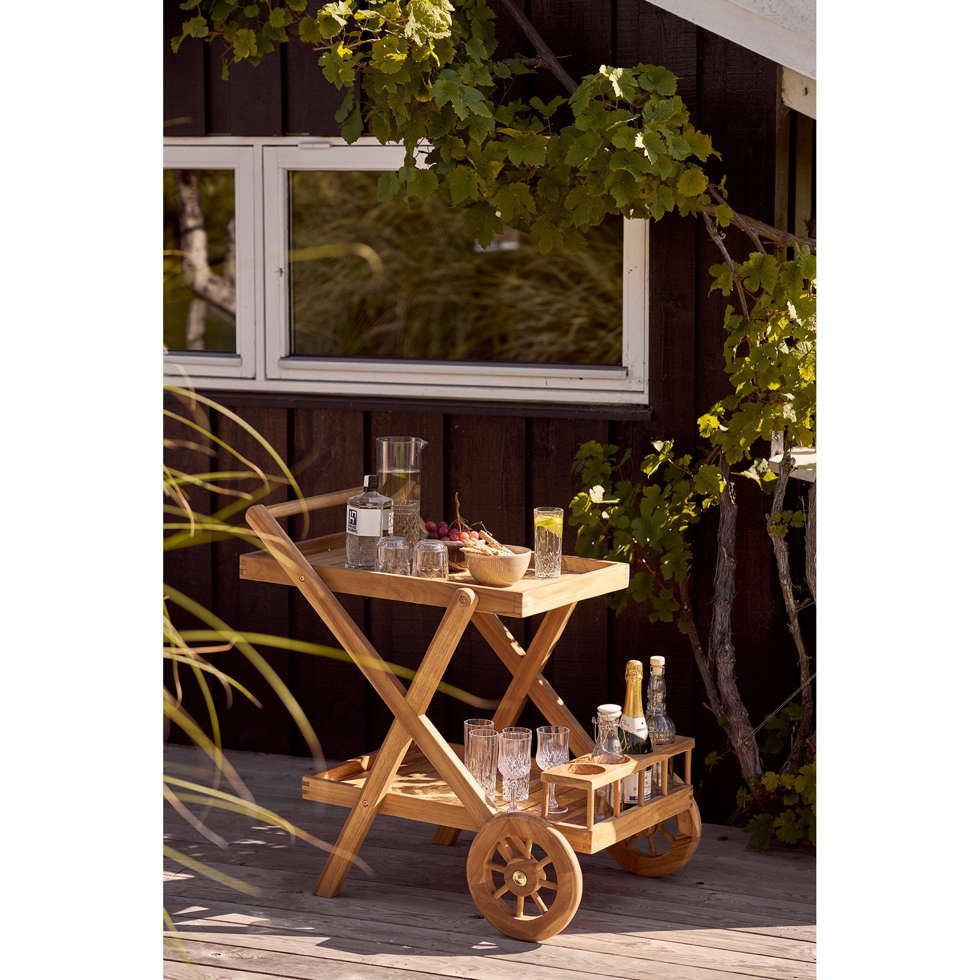 Pasaku Tea Trolley - Tea Trolley, teak, natural, 86x50x81 cm