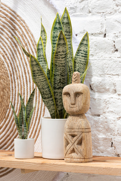 Sansevieria-Kunstpflanze im Topf – PVC, grün, klein, H28 cm
