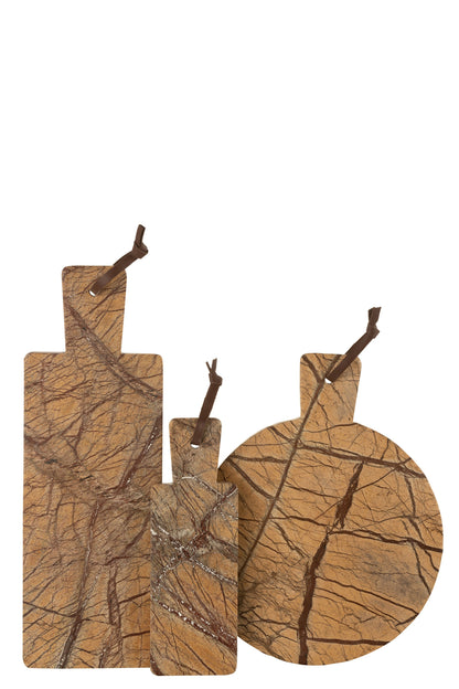 Cutting Board Oni Round Marble Brown/Ochre