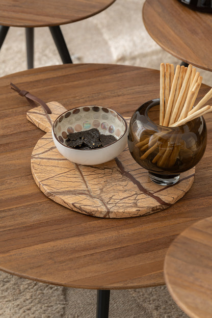 Cutting Board Oni Round Marble Brown/Ochre