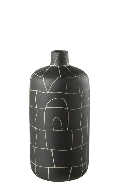 Vase Bottle Japan Ceramic Black Small