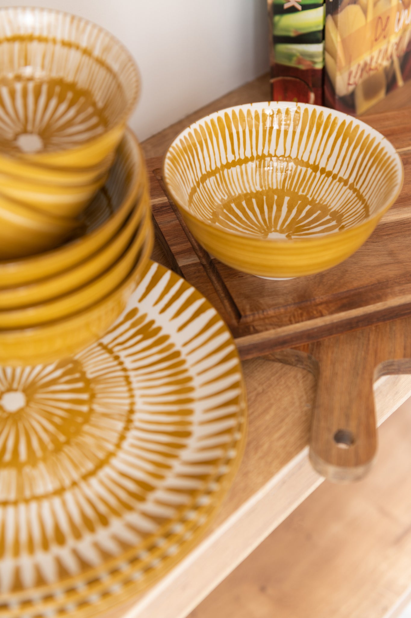 Bowl Jam Porcelain White/Ochre Large