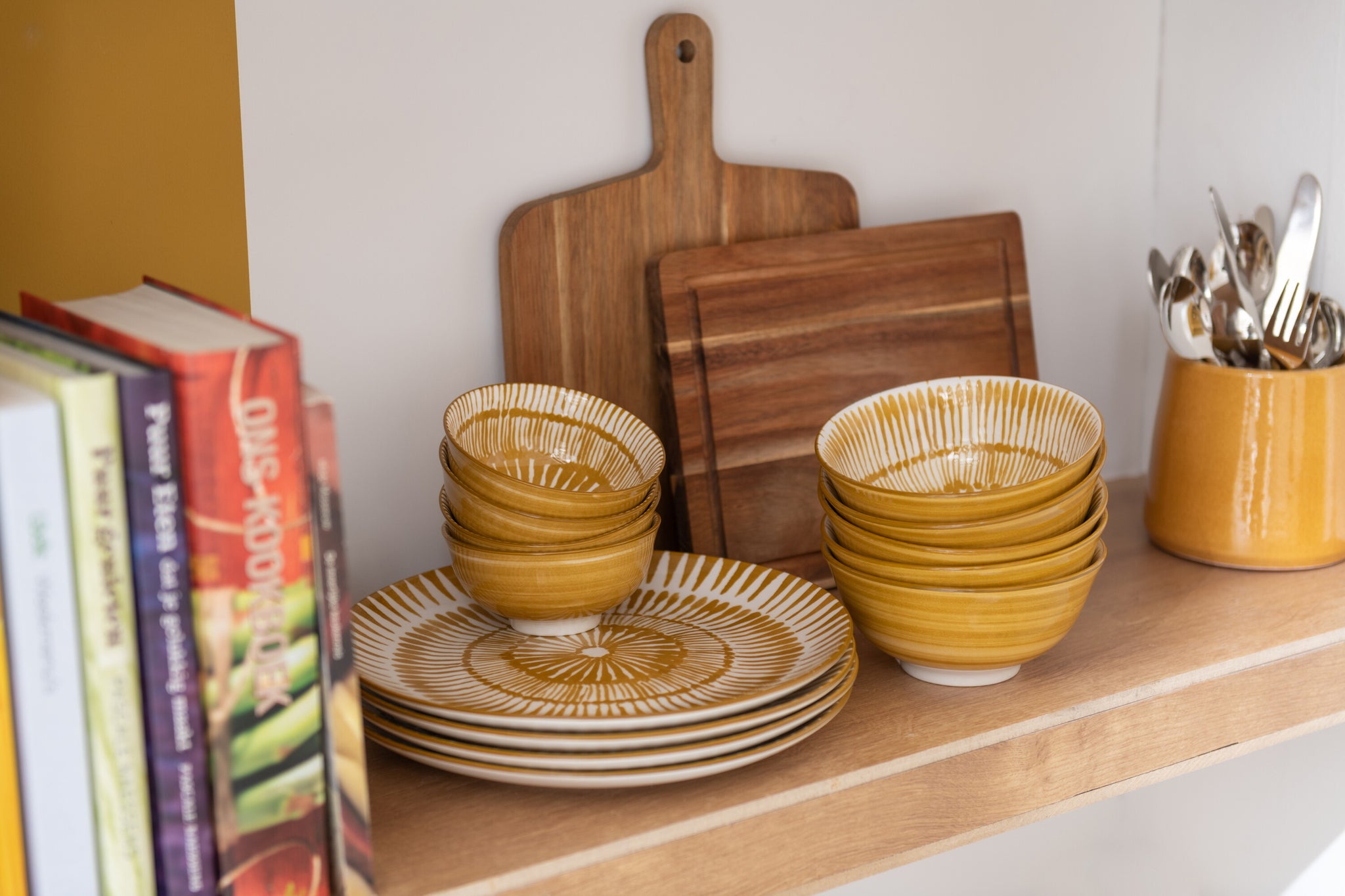 Bowl Jam Porcelain White/Ochre Large