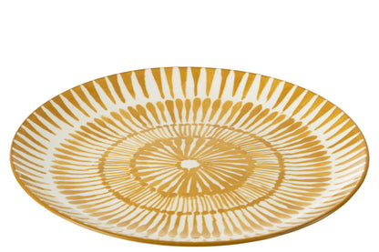 Teller Marmelade Porzellan Weiß/Ocker