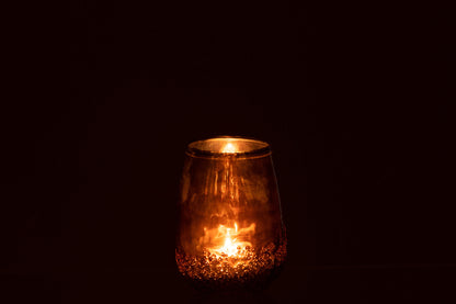 Tealight Holder Mirror Gold Glass Small