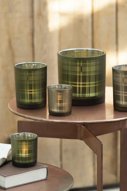 Tealight Holder Rectangles Glass Green Small Assortment Of 2