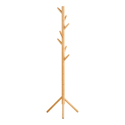 Wandgarderobe Wanaka - Garderobenständer, Bambus, Natur 50x163 cm
