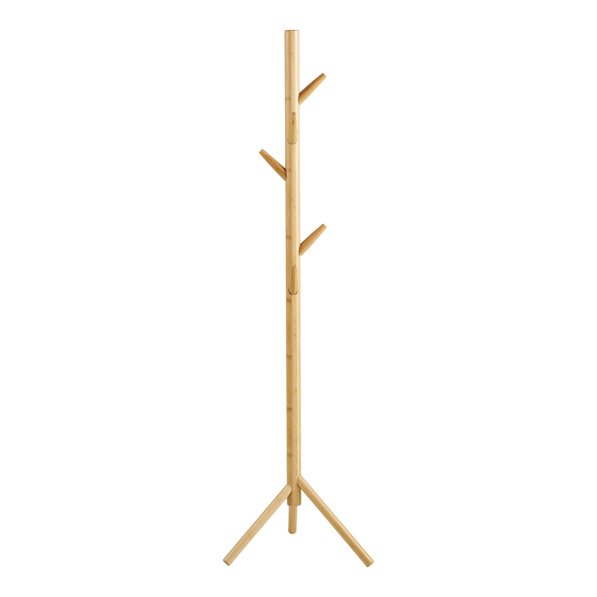 Wandgarderobe Wanaka - Garderobenständer, Bambus, Natur 50x163 cm