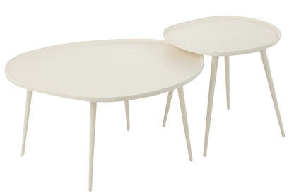 Set Of 2 Sidetables Vinta Aluminium White