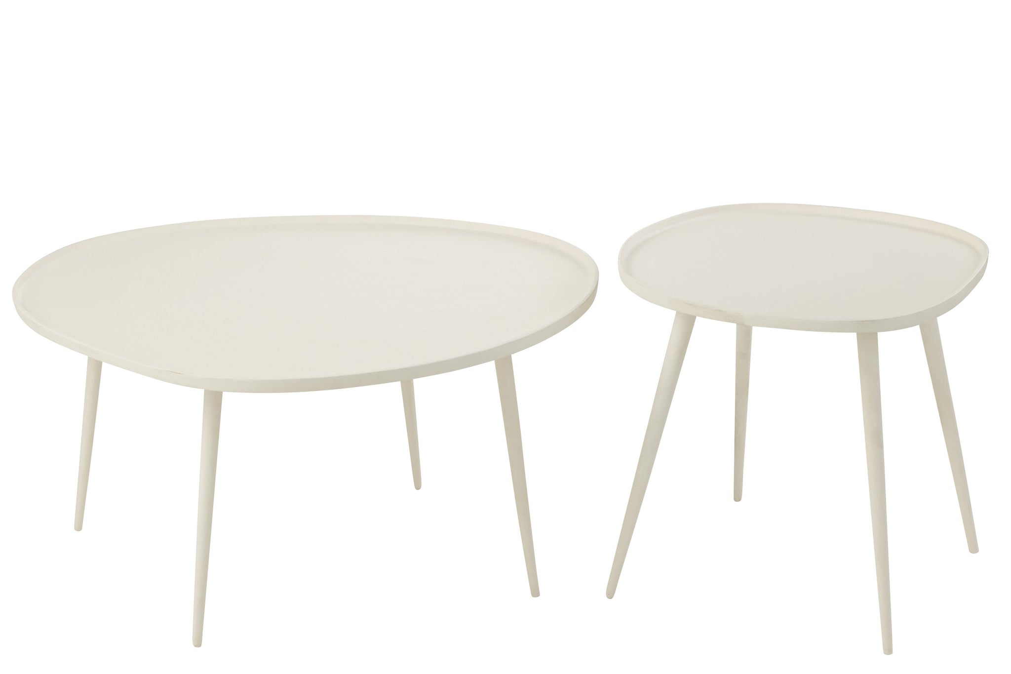 Set Of 2 Sidetables Vinta Aluminium White