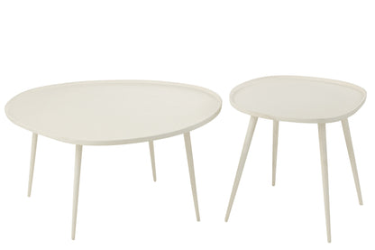 Set Of 2 Sidetables Vinta Aluminium White