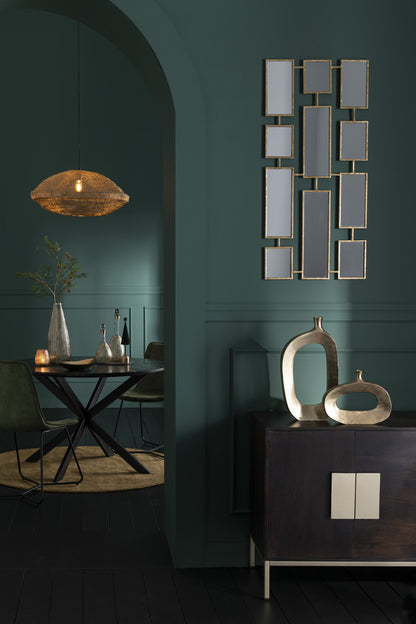 Vase Oval Aluminum Gold Medium