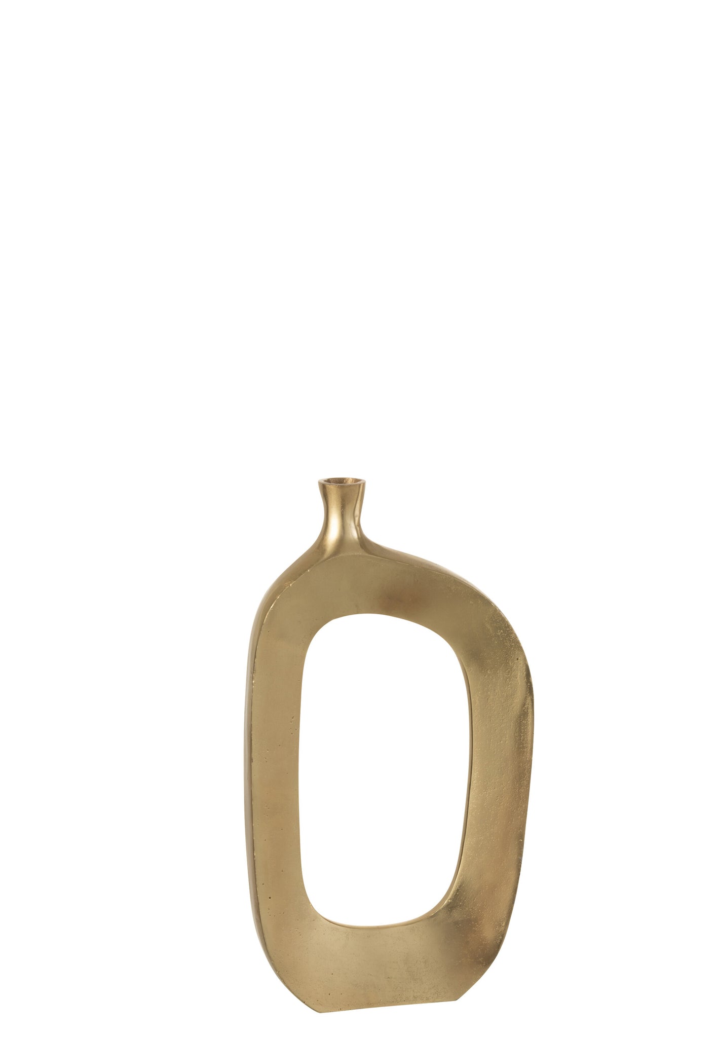 Vase Oval Aluminum Gold Large
