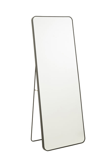 Mirror On Foot Rectangle Gl/Met Bl