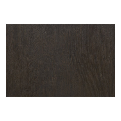 Kyoto Side Table - Side table, 1 drawer, oak veneer, smoked, black metal legs 50x40x50 cm