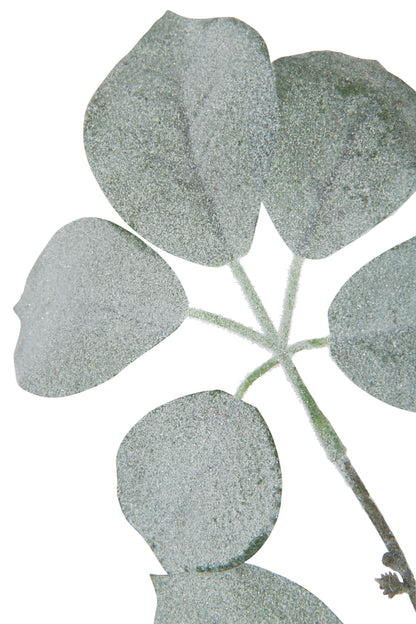 Branch Schefflera Flocked Plastic Green