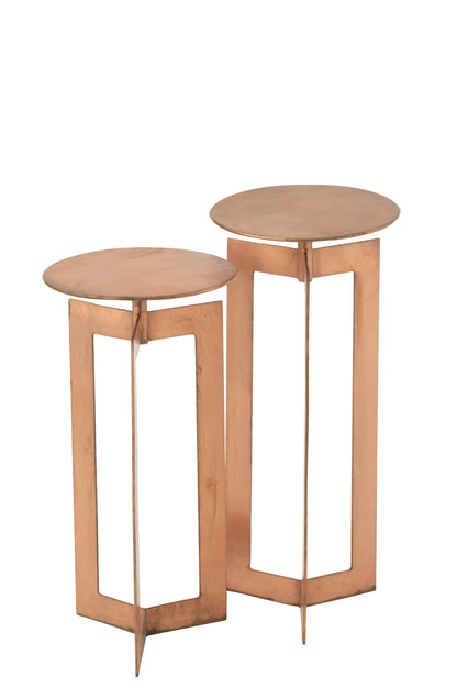 2er-Set Beistelltische Zino High Eisen Kupfer