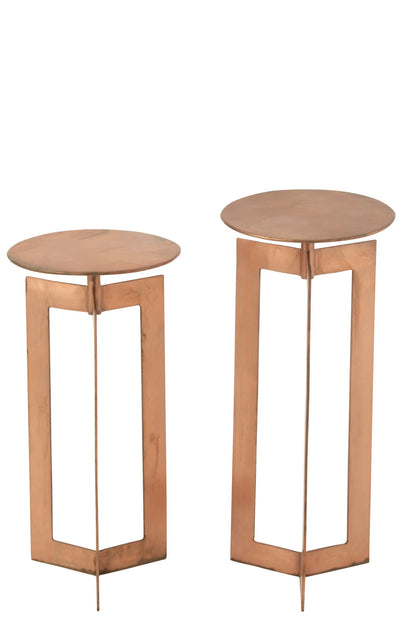 2er-Set Beistelltische Zino High Eisen Kupfer