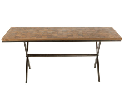 Table Yoni Metal/Mango Wood Natural/Grey